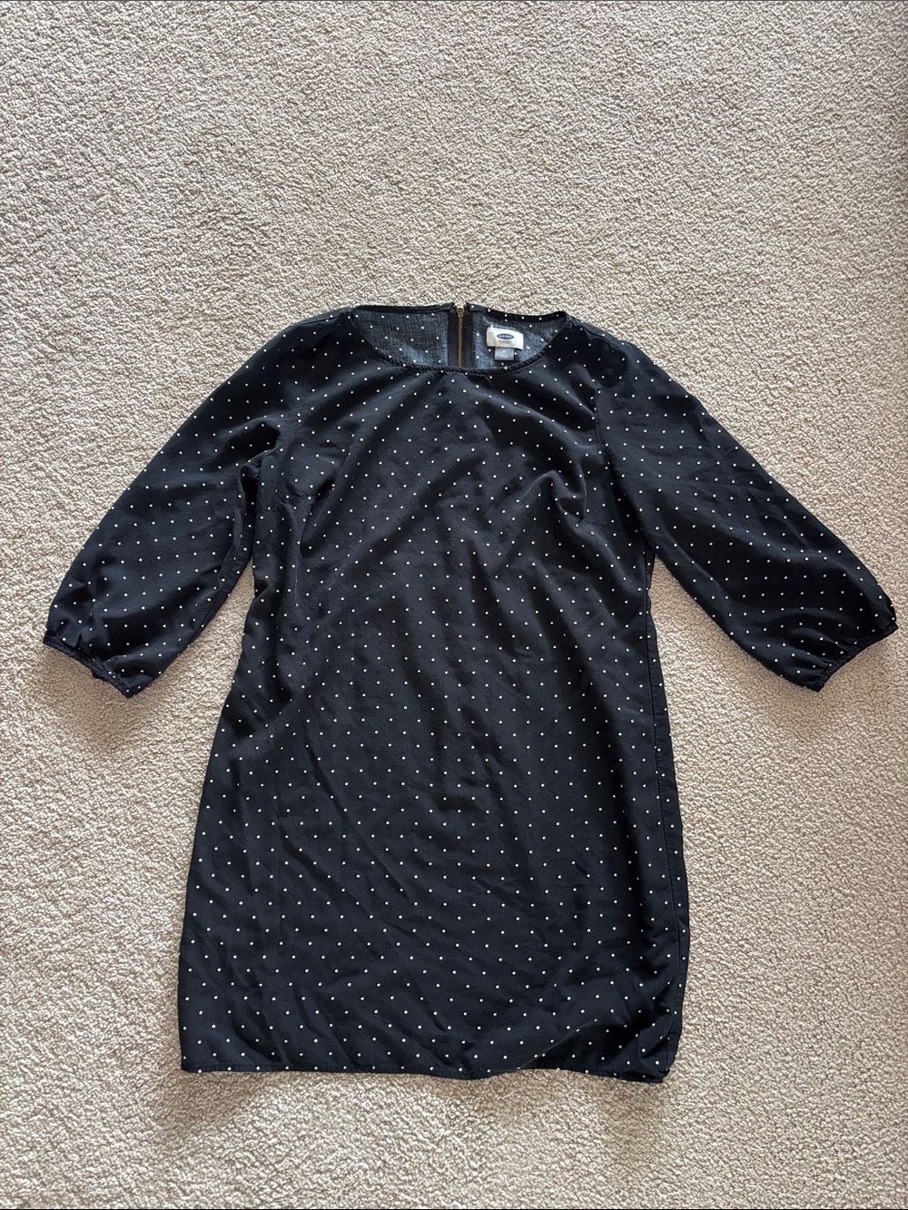 Old Navy Black Dress with White Polka Dots